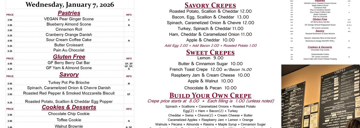 High Point Cafe Menu