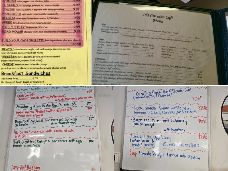 Old Croydon Cafe Menu