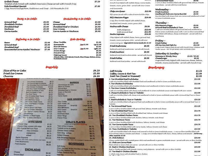 Headquarters Cafe Menu