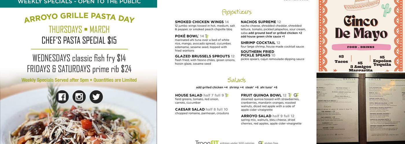 Arroyo Grille Menu