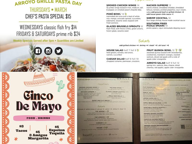 Arroyo Grille Menu