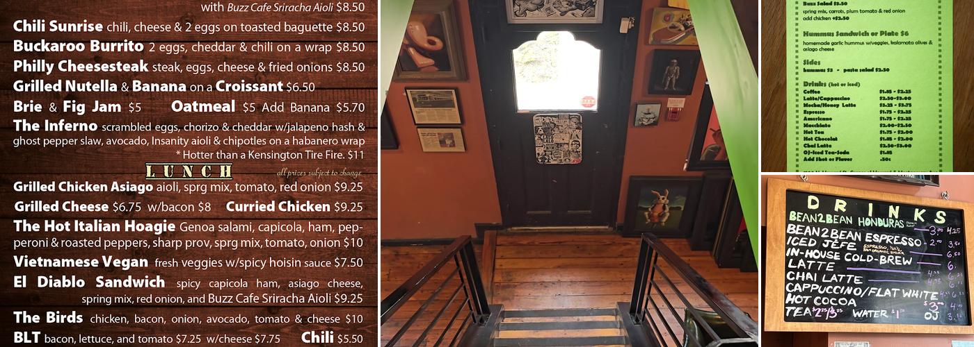 Buzz Cafe Philly Menu