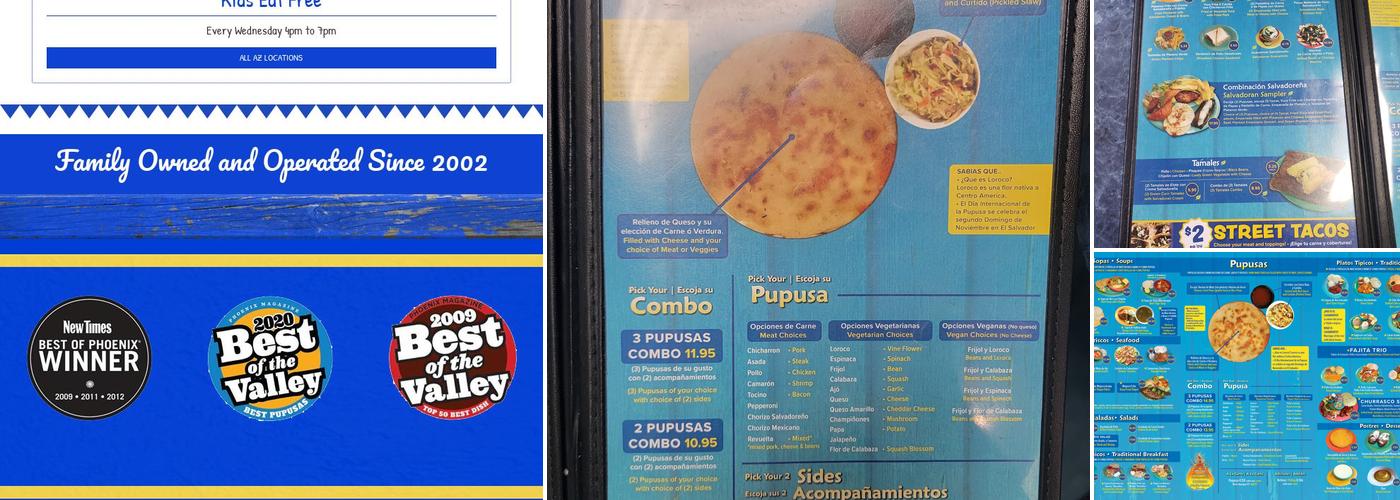 Salvadoreño Restaurant - Mesa Dr - Pupusas Menu