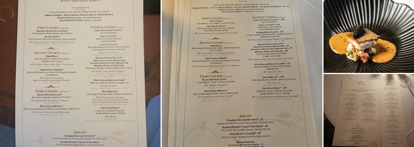 Cafe Monarch Menu