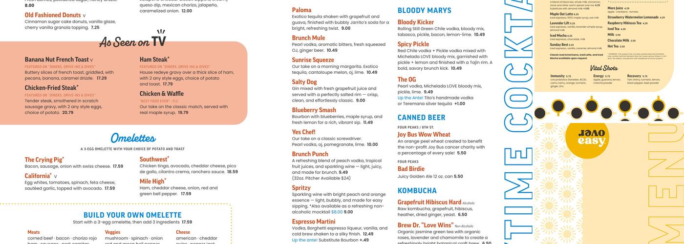 Over Easy Menu