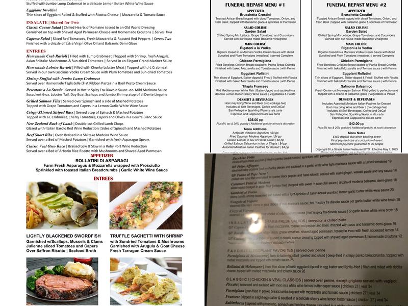 La Strada Italian Restaurant Menu