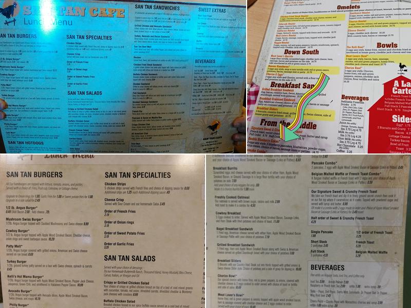 San Tan Cafe Menu