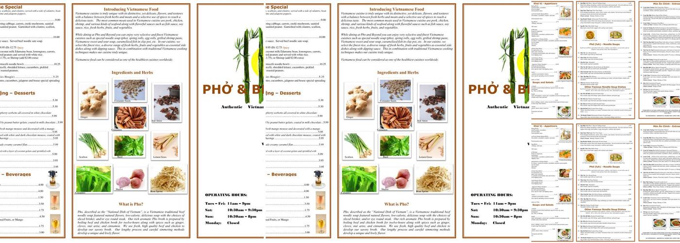 Phở & Beyond Menu