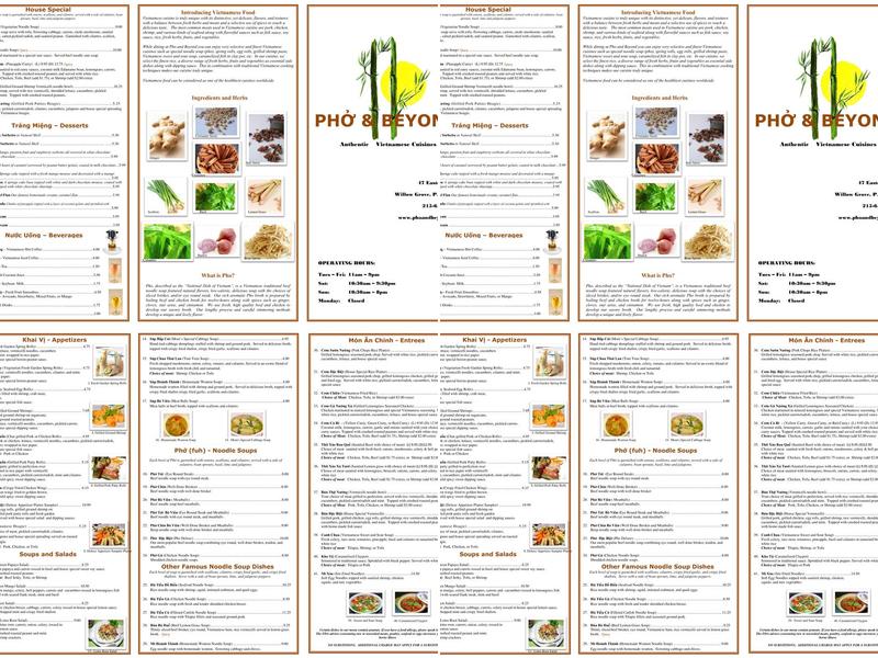 Phở & Beyond Menu