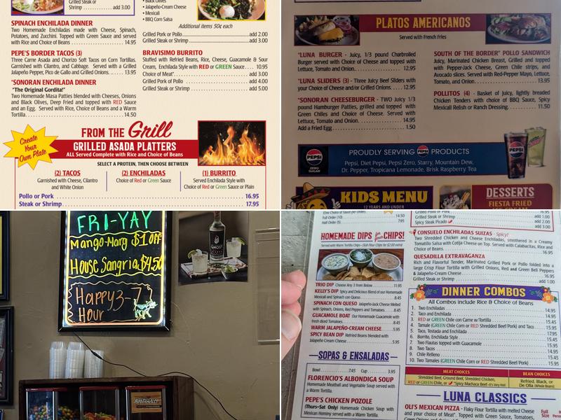 Valle Luna Menu