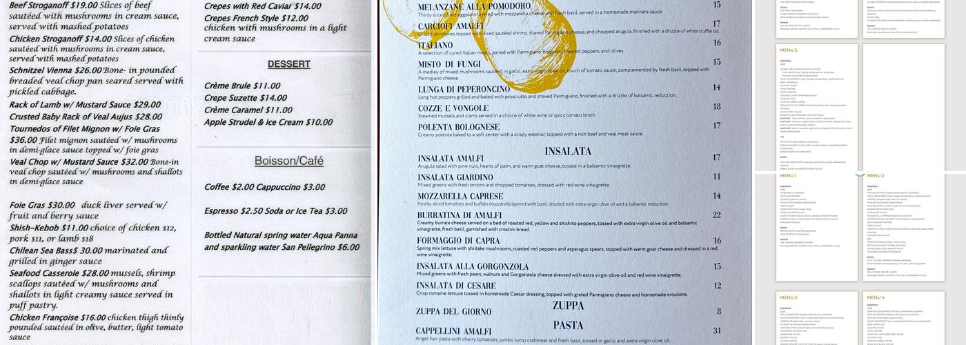 Restaurant Lanjeron Menu