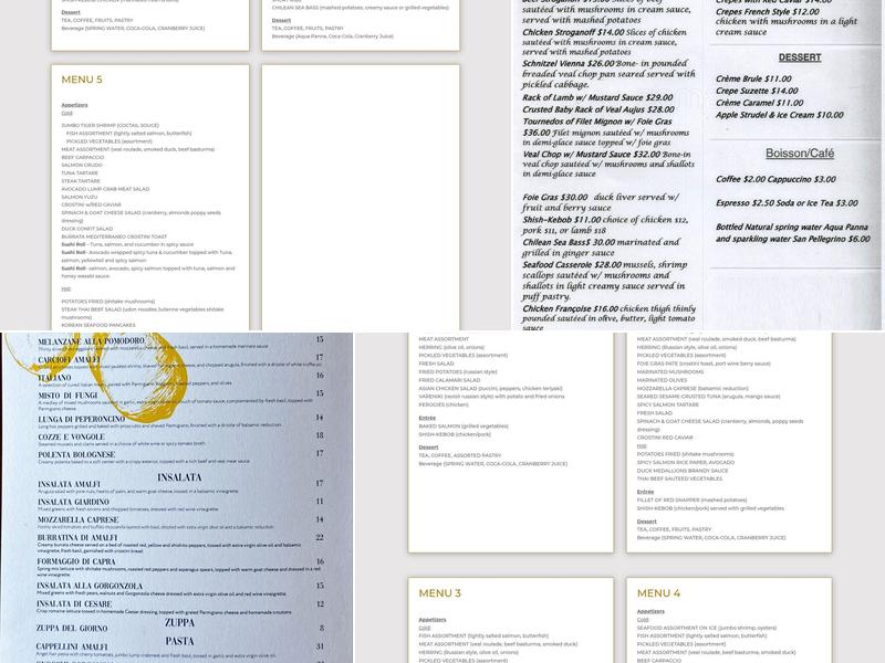 Restaurant Lanjeron Menu