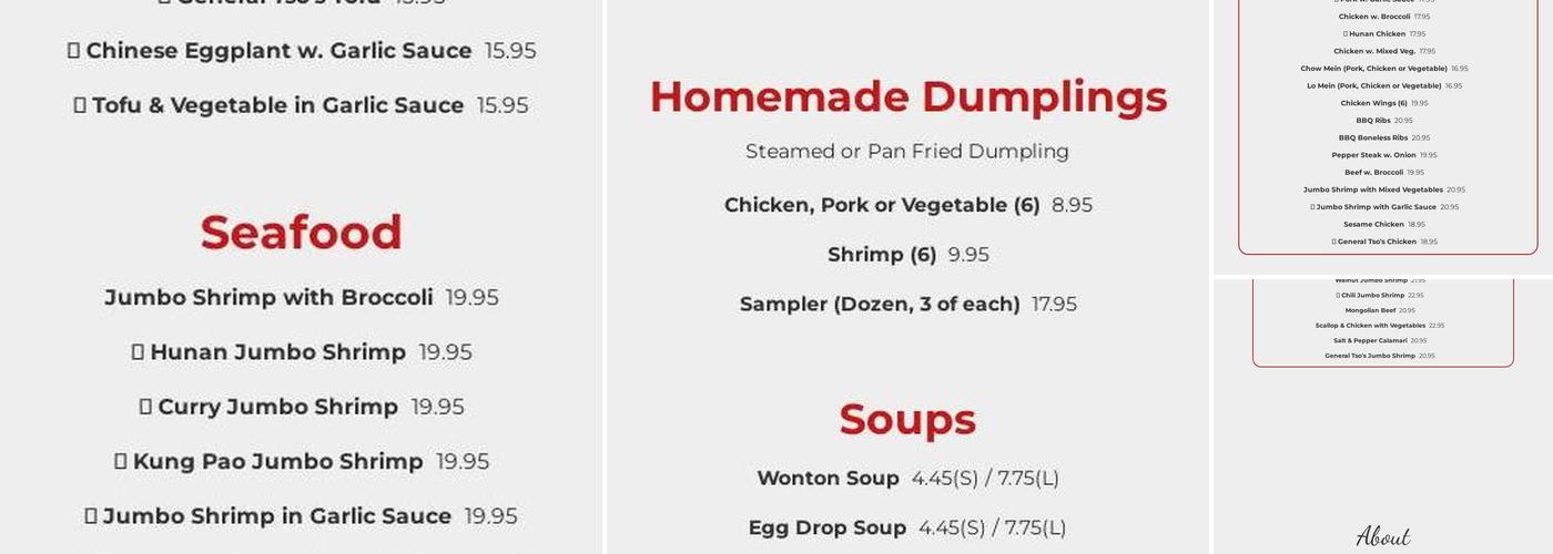 Ming's Restaurant Menu