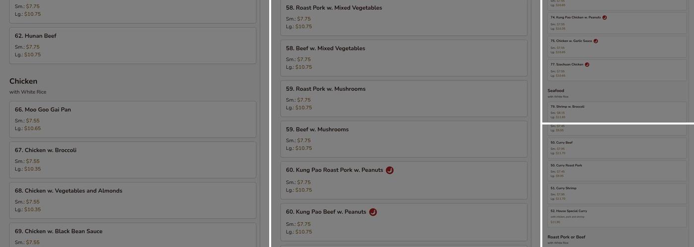 Greentea Chinese Restaurant Menu