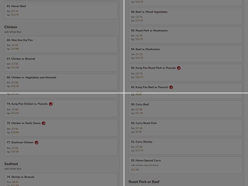 Greentea Chinese Restaurant Menu