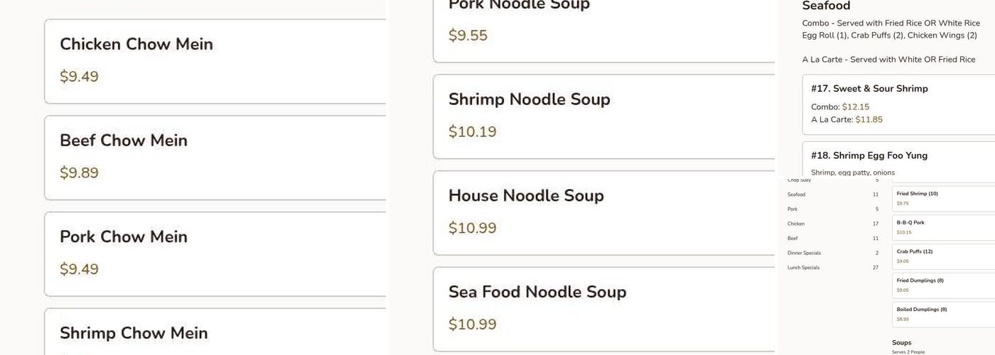 China Restaurant Menu