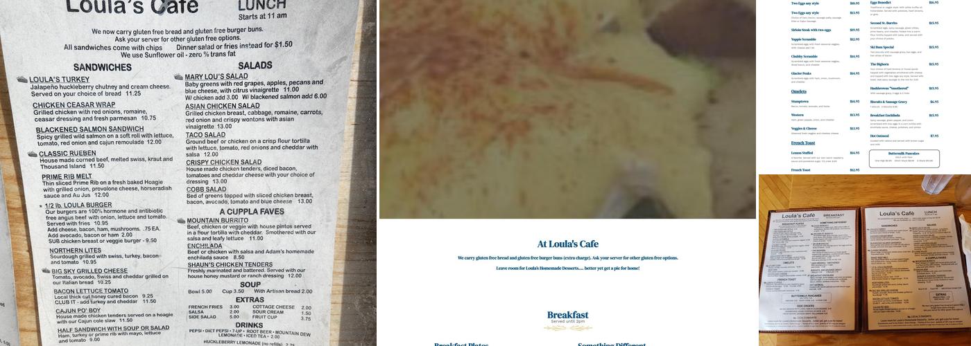 Loula's Cafe Menu
