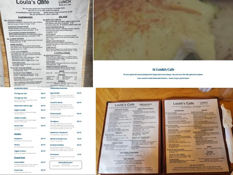 Loula's Cafe Menu