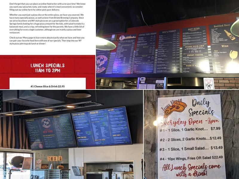 Joey's Ny Pizza Menu