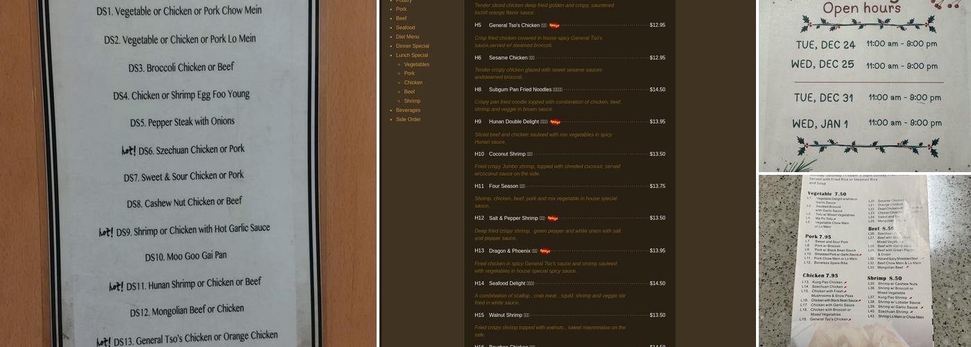 Tsing Tao Chinese Cuisine Menu