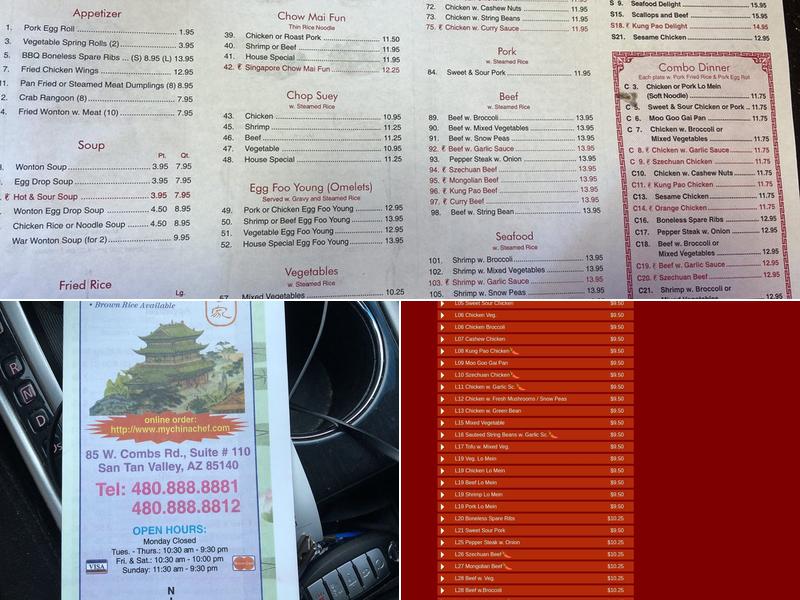 China Chef Menu