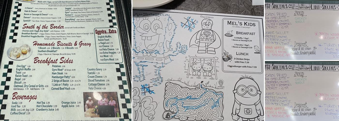 Mel's Diner Menu