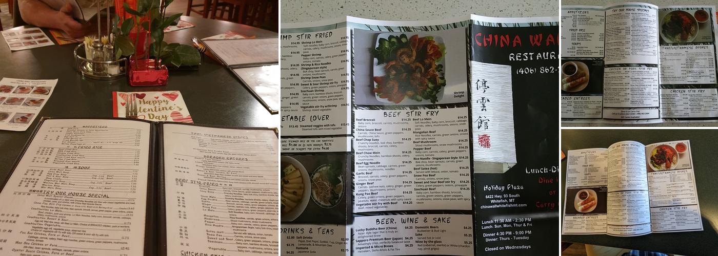 China Wall Restaurant Menu