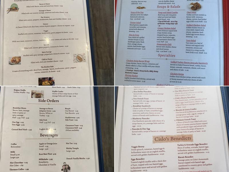 Cislo's Family Restaurant Menu