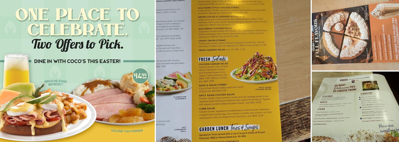 Coco's Bakery Restaurant Menu