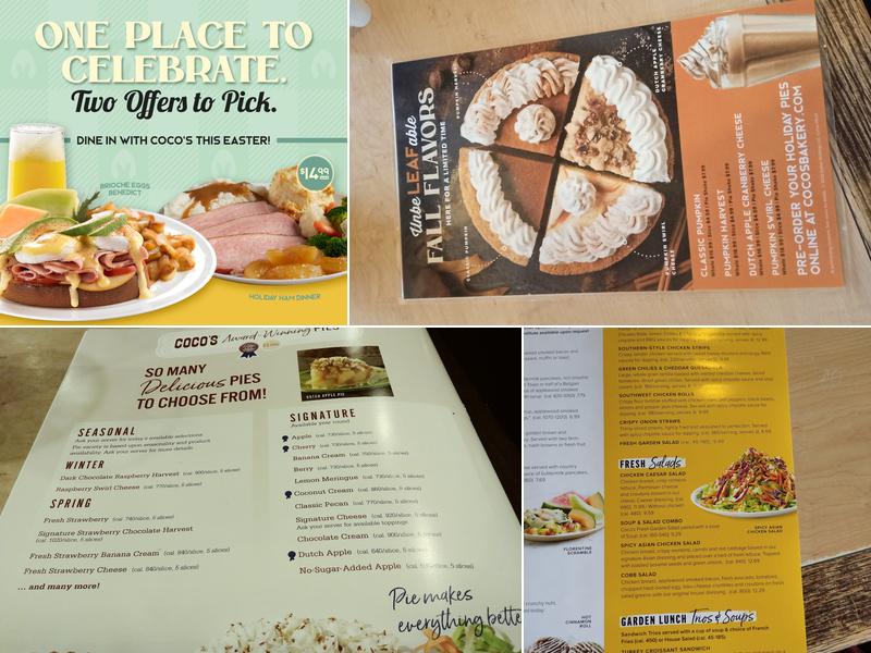 Coco's Bakery Restaurant Menu