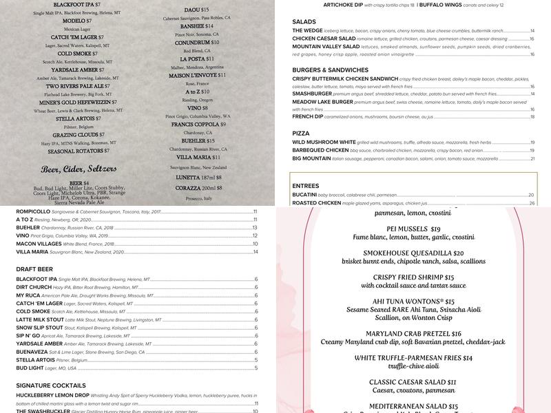 Meadow Lake Bar and Grille Menu