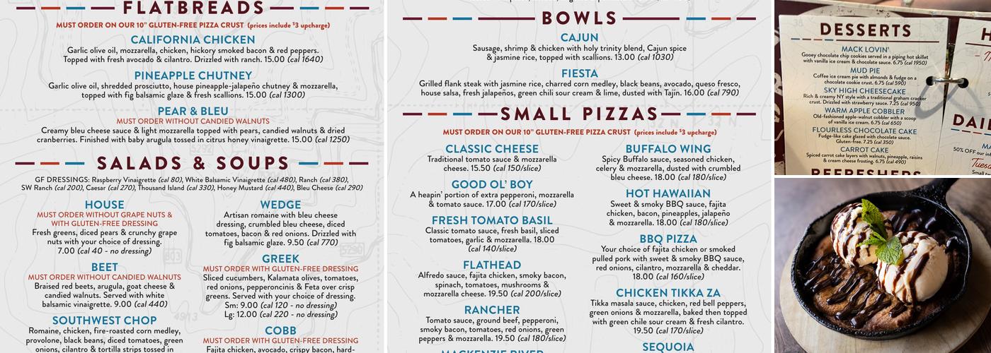 MacKenzie River Pizza Co. Menu