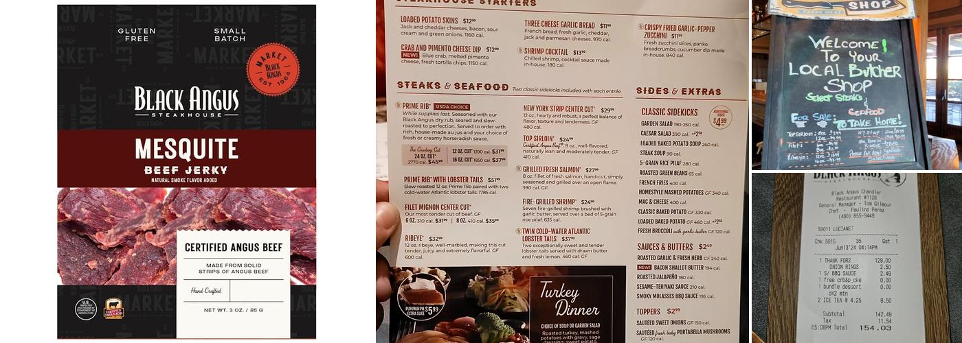 Black Angus Steakhouse Menu