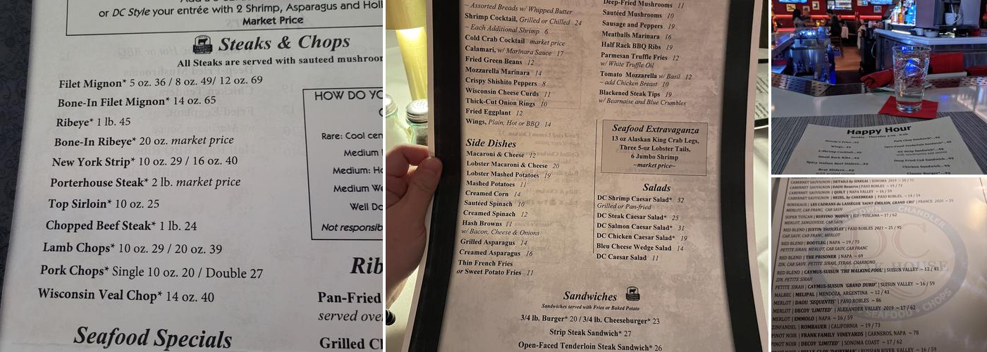 DC Steak House Menu