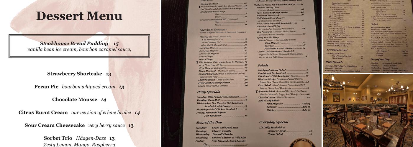 The Stockyards Steakhouse Menu