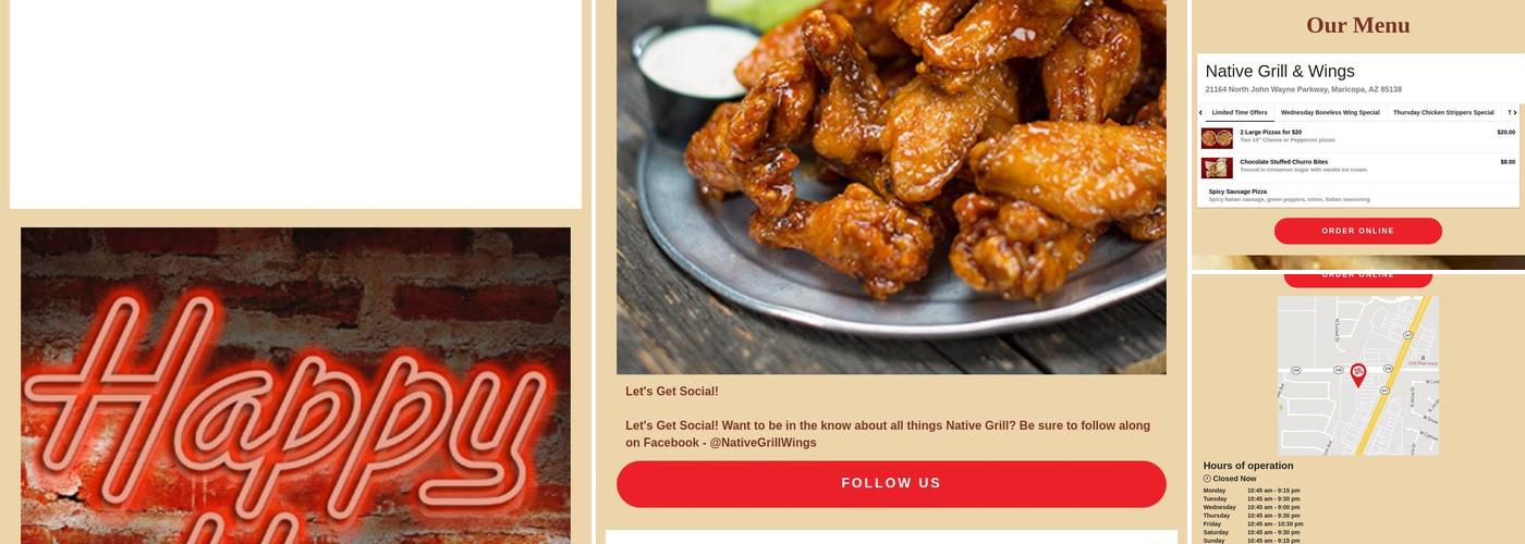 Native Grill & Wings Menu