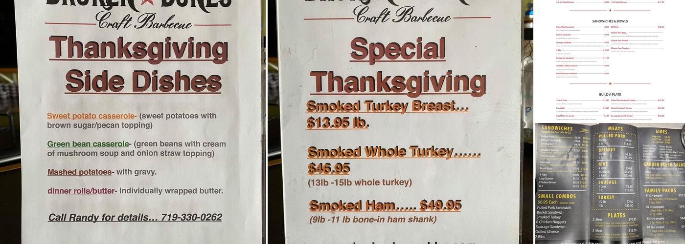 Broken Bones BBQ Menu