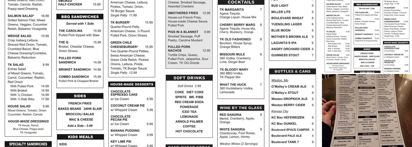 Tin Kitchen Menu