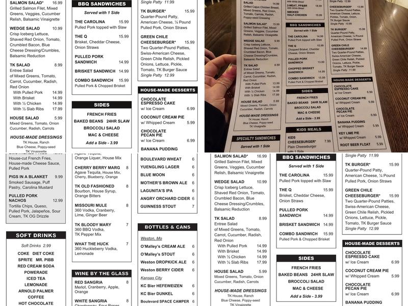 Tin Kitchen Menu