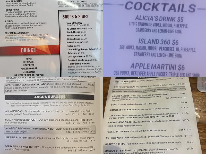 Ten Penny Restaurant & Bar Menu