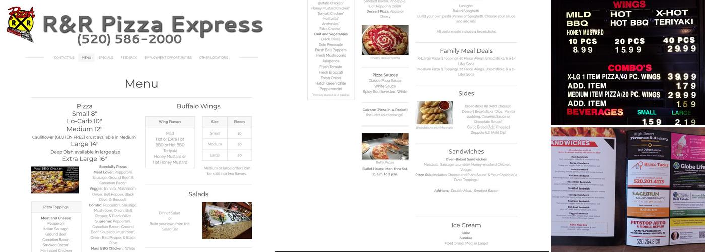 R&R Pizza Express Menu