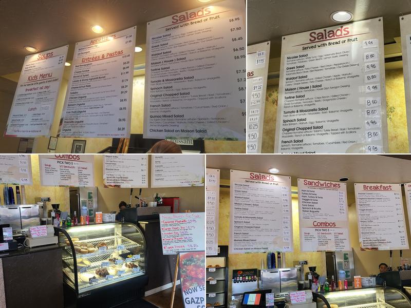 La Tartine French Bistro Cafe Menu