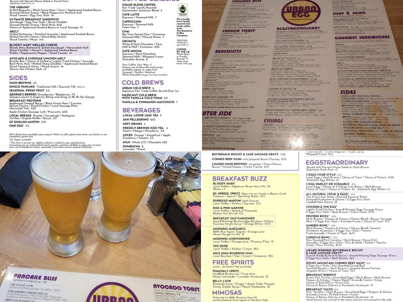 Urban Egg Menu
