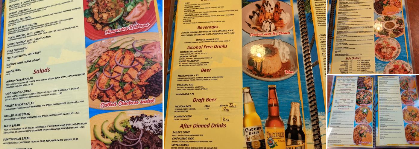 Pueblo Viejo Mexican Restaurant Stetson Hills Menu