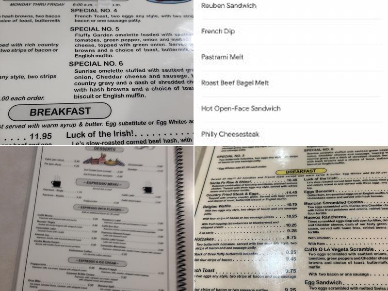 Caffe O Le Menu