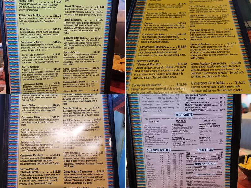 La Mission Restaurant Falcon Menu