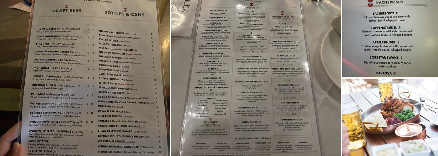 Grünauer Menu