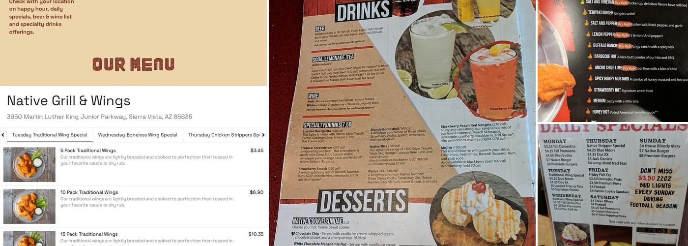 Native Grill & Wings Menu
