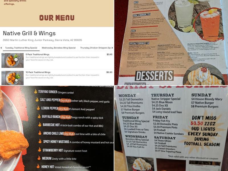 Native Grill & Wings Menu