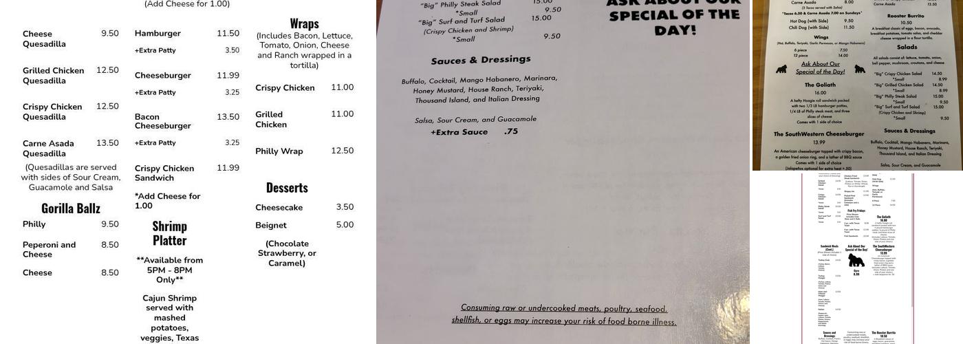 Mescal Bar & Grill Menu